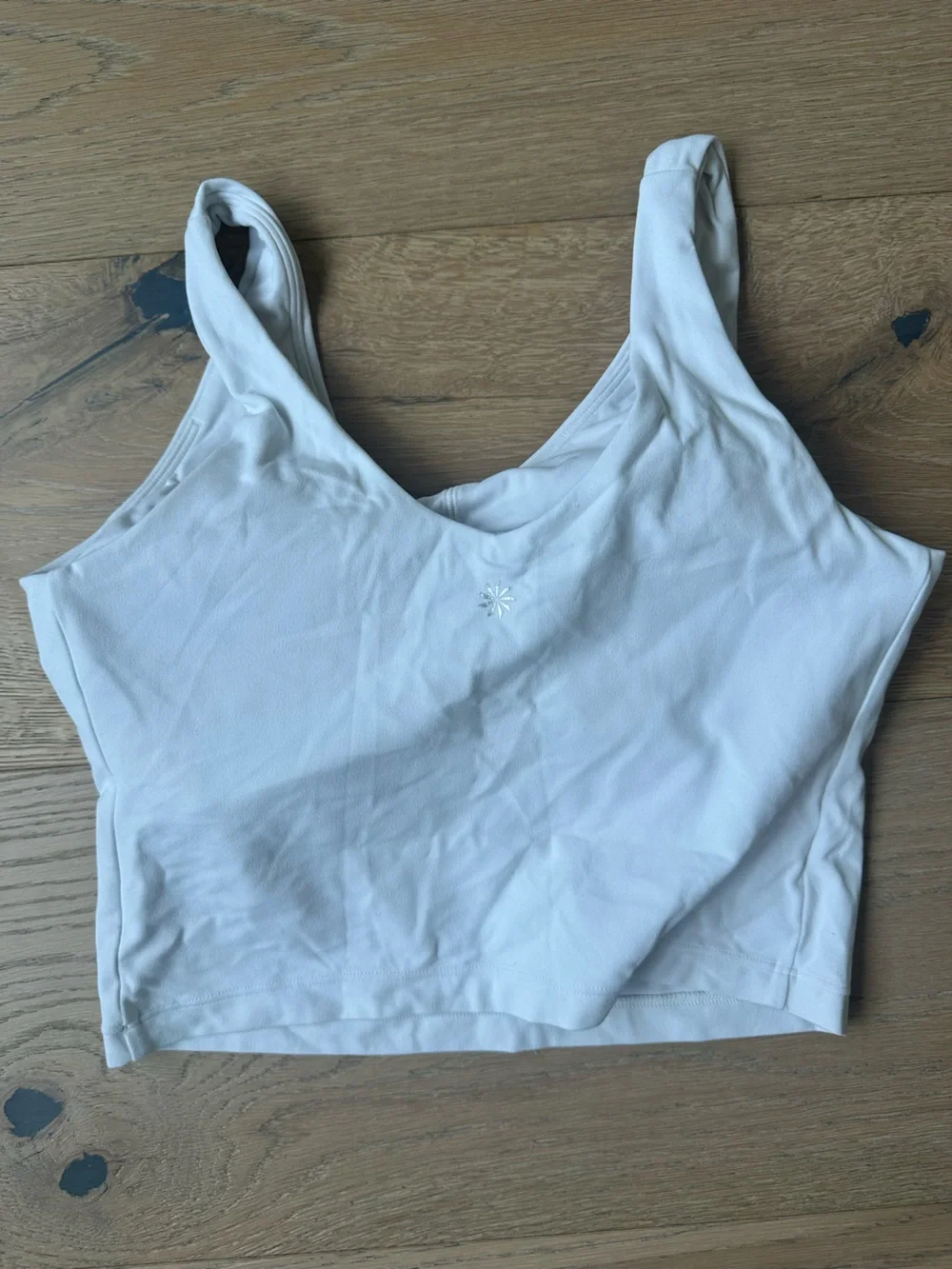 Athleta Transcend V-Neck Crop Sports Bra Bright D-DD+ Small White